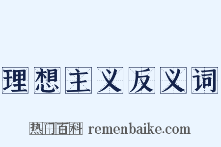 理想主义反义词是什么意思的图片